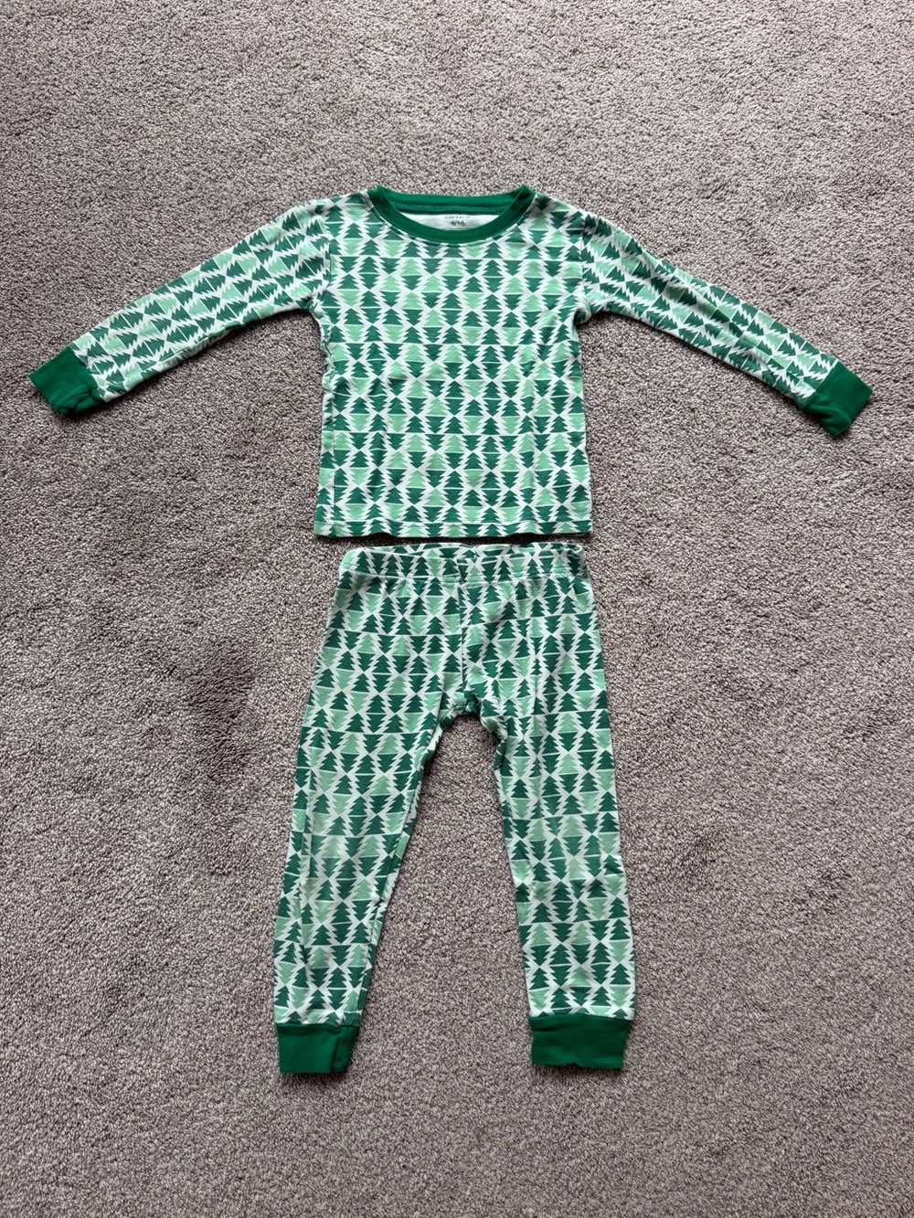 Kids Green Tree-Print Pajama Set - Long Sleeve Top & Pants